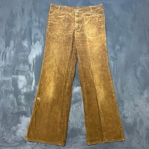 Vintage Corduroy Pants 32x30‎ Beige 1970s USA Flare Bootcut
